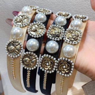 Faux Pearl Alloy Face Wash Headband