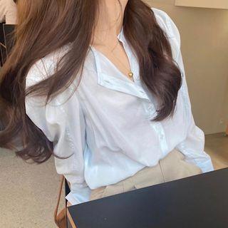 Band-neck Shirt Blue - One Size