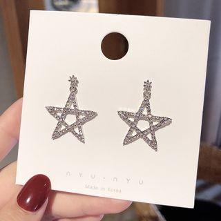 Star 925 Sterling Silver Earring 1 Pair - E044 - Silver - One Size