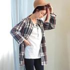 Plaid Knit Cardigan