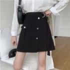 Asymmetrical Mini A-line Cargo Skirt