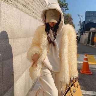 Raglan-sleeve Faux-fur Jacket
