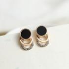 Layered Hoop Ear Stud 1 Pair - S925 Silver Stud - Gold - One Size
