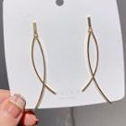 Alloy Curve Dangle Earring 1 Pair - Silver Needle - As Shown In Figure - One Size