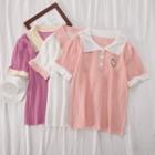 Sort-sleeve Knit Polo Shirt