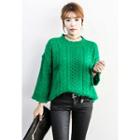 Pointelle Cable-knit Sweater