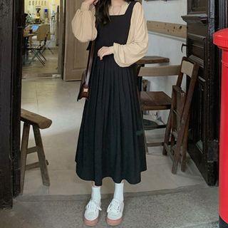 Plain Jumper Dress / Puff-sleeve Top