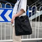 Mesh Lettering Tote Bag Black - One Size
