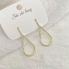 Rhinestone Alloy Drop Earring 1 Pair - 01 - Silver Stud - Gold - One Size