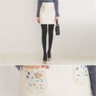 Rhinestone-pocket Wool Blend Mini Skirt