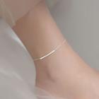 Bar Sterling Silver Anklet Silver - One Size