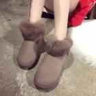 Faux Fur Trim Short Snow Boots