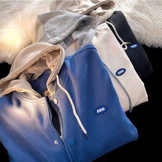 Applique Mock Two Piece Baseball Jacket