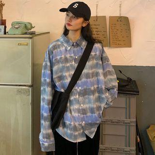 Long-sleeve Striped Shirt Gradient - One Size