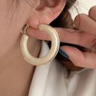 Loop Earring 1 Pair - Silver Stud - Off White - One Size