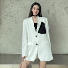 Heart Print Single-breasted Blazer