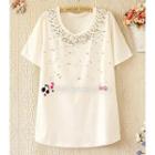 Short-sleeve Embellished T-shirt