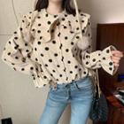 Corduroy Dotted Blouse