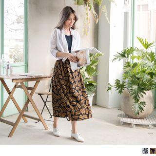 Spaghetti-strap Print Panel Maxi Dress