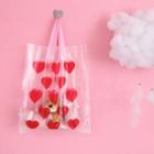 Heart Print Plastic Shopper Bag As Shown In Figure - One Size