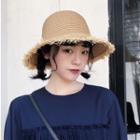 Fringed Straw Hat As Shown In Figure - One Size
