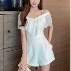 Cold-shoulder Short-sleeve Playsuit