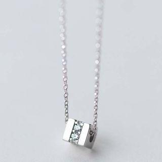 S925 Silver Rhinestone Cube Stud Earrings