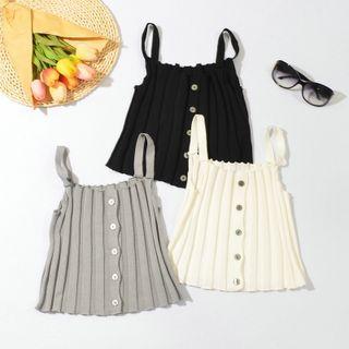 Ribbed Button-up Camisole Top