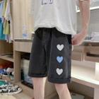 Side Heart Print Shorts