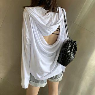 Open Back Long-sleeved Hood Top