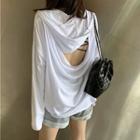 Open Back Long-sleeved Hood Top