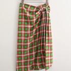 Knotted Plaid A-line Skirt