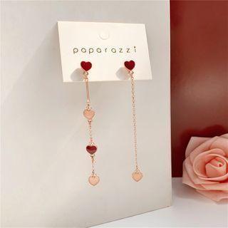 Heart Asymmetrical Alloy Dangle Earring
