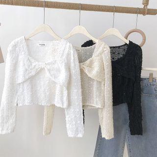 Square Neck Bow Crop Top