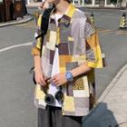 Short-sleeve Patchwork Shirt