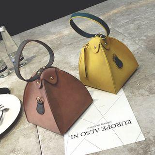 Triangle Lantern-shape Faux Leather Handbag