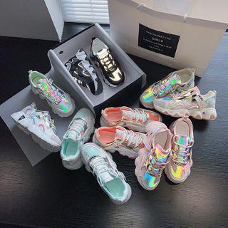 Iridescent Platform Sneakers