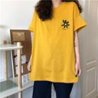 Short Sleeve Printed Tee Yellow - One Size