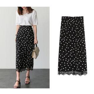 Dot Lace Chiffon Skirt