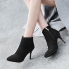 Faux Suede Stiletto Ankle Boots