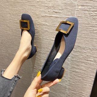 Buckle Block-heel Pumps