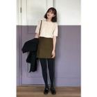Wool Blend A-line Miniskirt