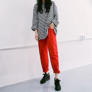 Band-waist Banded-hem Pants