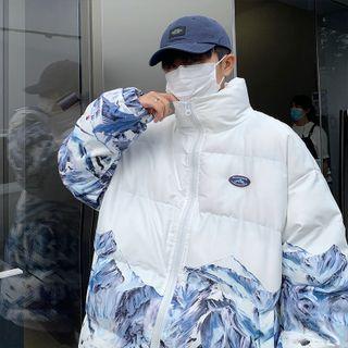 Mountain Print Padded Jacket