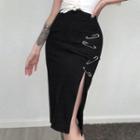 High-waist Safety Pin Skirt