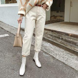 Cut-hem Relaxed-fit Cotton Pants