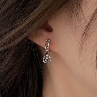 Smiley Alloy Dangle Earring 1 Pair - Silver - One Size