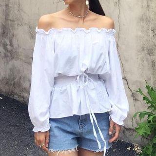 Off Shoulder Long Sleeve Blouse