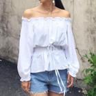 Off Shoulder Long Sleeve Blouse