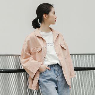 Long-sleeve Plain Pocket Detail Jacket